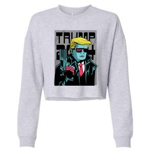 Trump 2024 Comic Cropped Pullover Crew