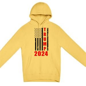 Trump 2024 Election Distressed US Flag Premium Pullover Hoodie