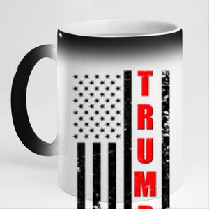 Trump 2024 Election Distressed US Flag 11oz Black Color Changing Mug