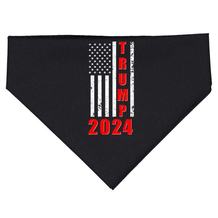 Trump 2024 Election Distressed US Flag USA-Made Doggie Bandana