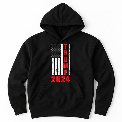 Trump 2024 Election Distressed US Flag Hoodie