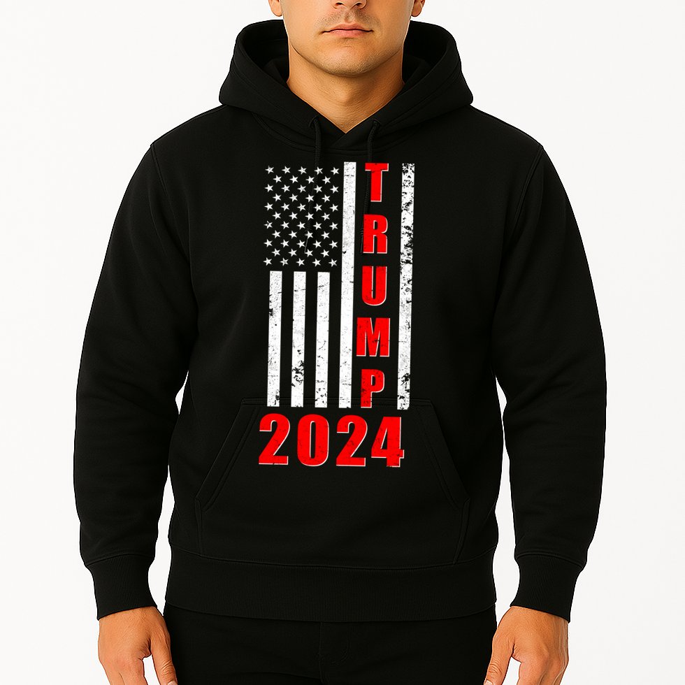 Trump 2024 Election Distressed US Flag Hoodie