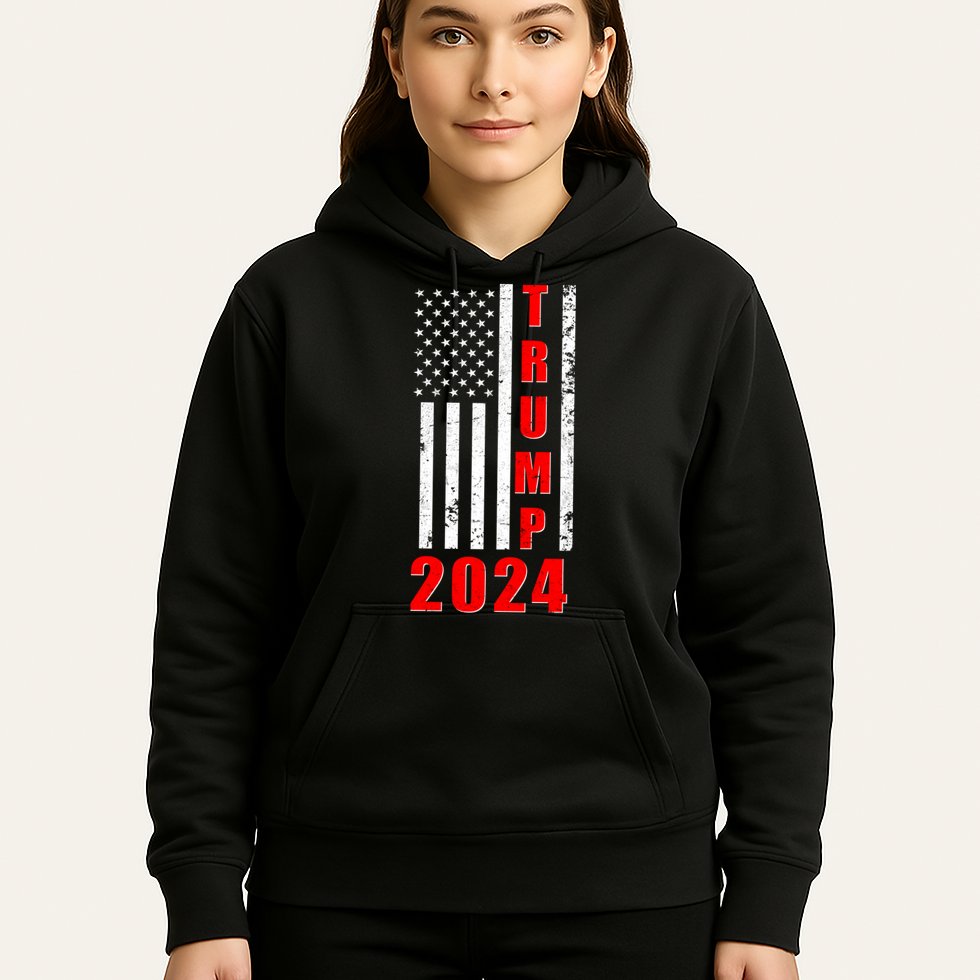 Trump 2024 Election Distressed US Flag Hoodie