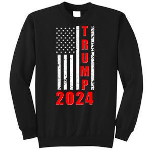 Trump 2024 Election Distressed US Flag Sweatshirt