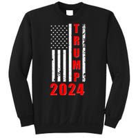 Trump 2024 Election Distressed US Flag Sweatshirt