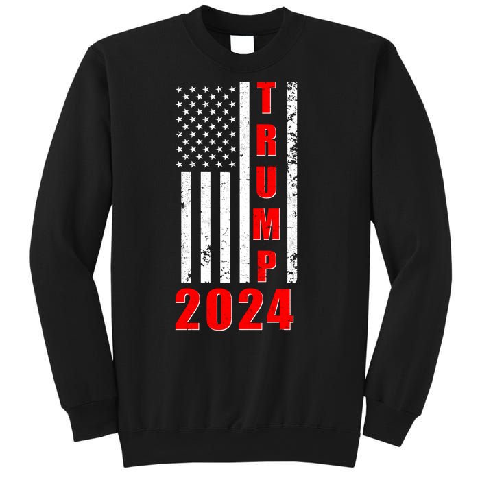 Trump 2024 Election Distressed US Flag Sweatshirt