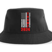 Trump 2024 Election Distressed US Flag Sustainable Bucket Hat