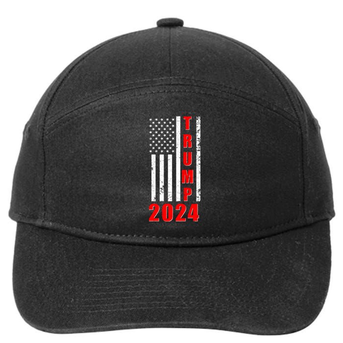 Trump 2024 Election Distressed US Flag 7-Panel Snapback Hat