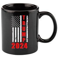 Trump 2024 Election Distressed US Flag 11oz C Handle Ceramic Mug