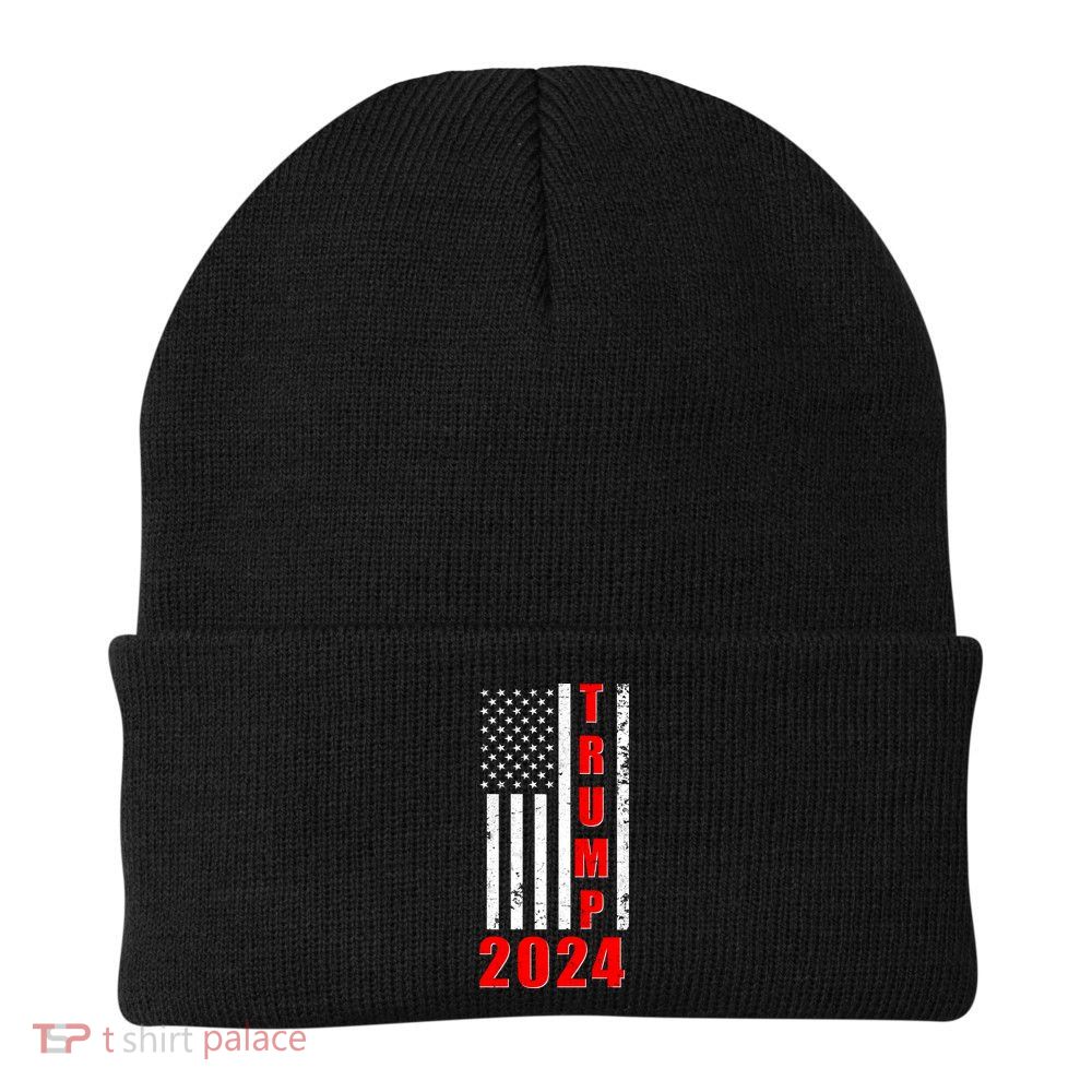 Trump 2024 Election Distressed US Flag Beanie