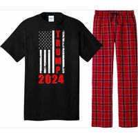 Trump 2024 Election Distressed US Flag Pajama Set