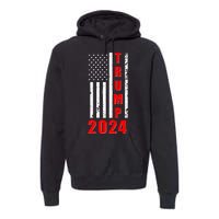 Trump 2024 Election Distressed US Flag Premium Hoodie