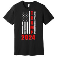 Trump 2024 Election Distressed US Flag Premium T-Shirt