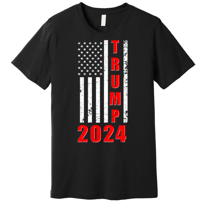 Trump 2024 Election Distressed US Flag Premium T-Shirt