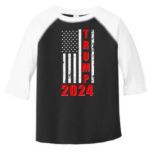 Trump 2024 Election Distressed US Flag Toddler Fine Jersey T-Shirt