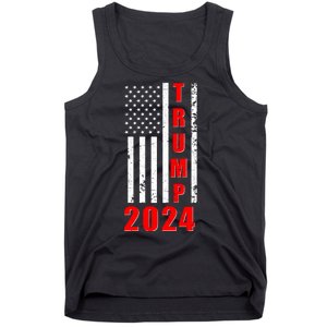 Trump 2024 Election Distressed US Flag Tank Top