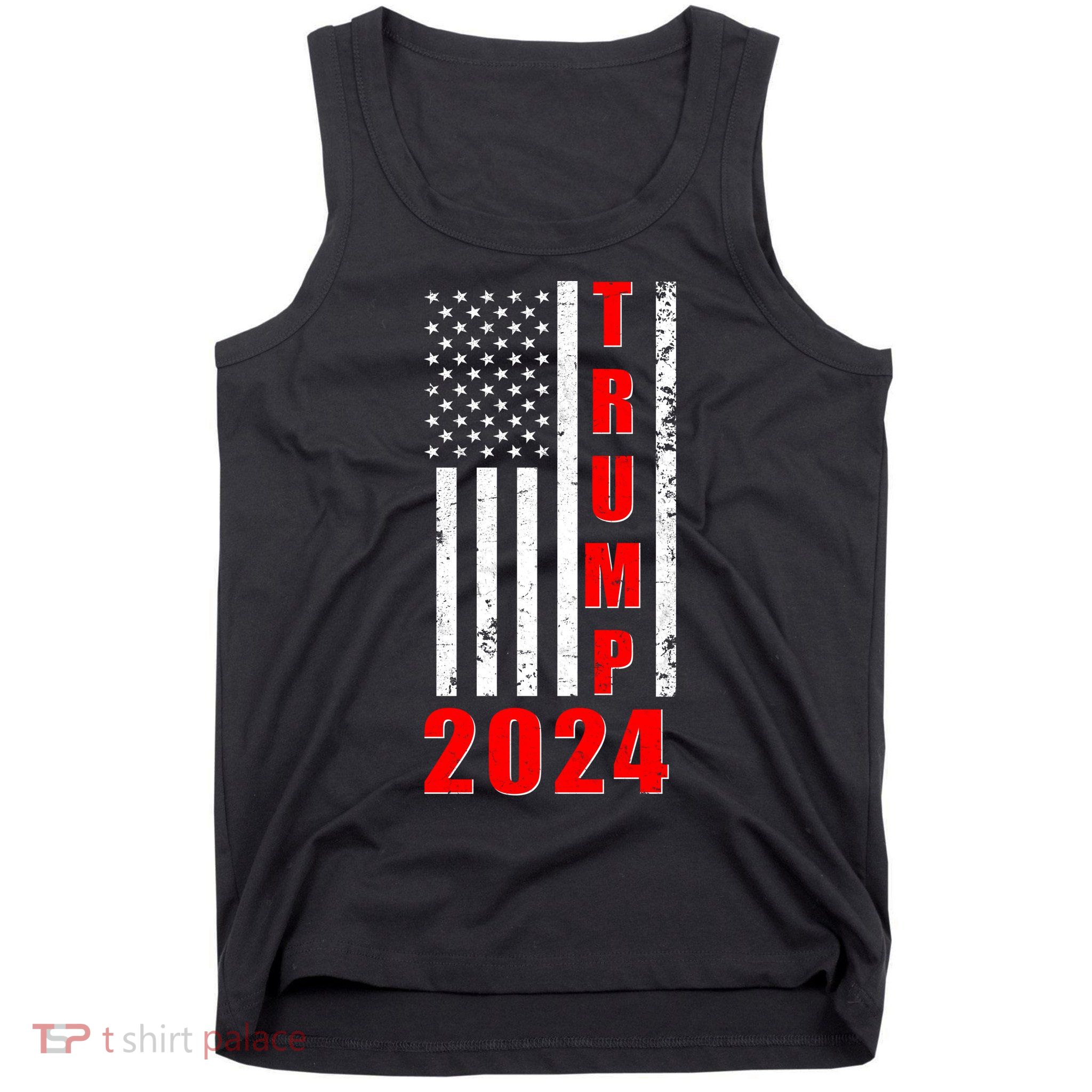 Trump 2024 Election Distressed US Flag Tank Top