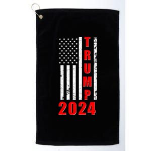 Trump 2024 Election Distressed US Flag Platinum Collection Golf Towel