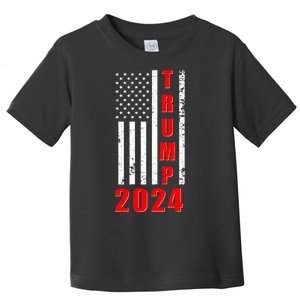 Trump 2024 Election Distressed US Flag Toddler T-Shirt