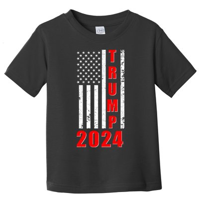 Trump 2024 Election Distressed US Flag Toddler T-Shirt