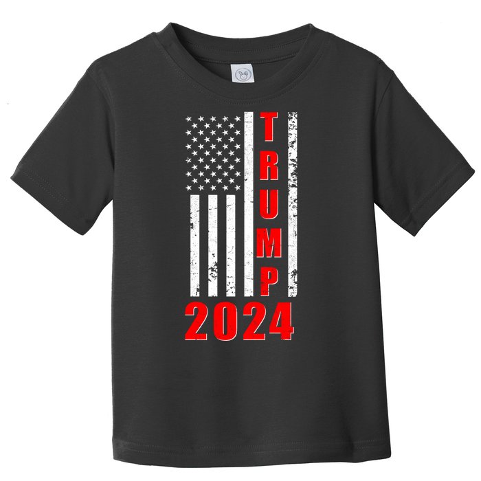 Trump 2024 Election Distressed US Flag Toddler T-Shirt