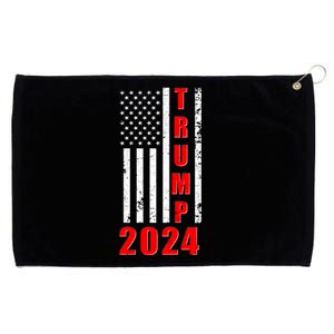 Trump 2024 Election Distressed US Flag Grommeted Golf Towel