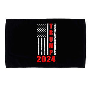 Trump 2024 Election Distressed US Flag Microfiber Hand Towel