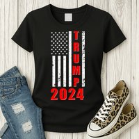 Trump 2024 Election Distressed US Flag Womens T-Shirt