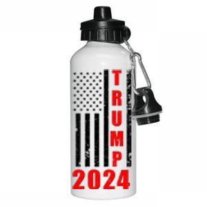 Trump 2024 Election Distressed US Flag Aluminum Water Bottle