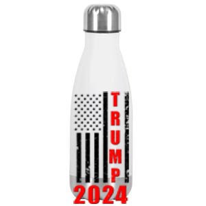 Trump 2024 Election Distressed US Flag Stainless Steel Insulated Water Bottle