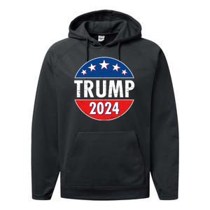 Trump 2024 Election Emblem Performance Fleece Hoodie