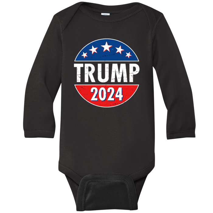 Trump 2024 Election Emblem Baby Long Sleeve Bodysuit