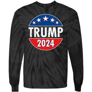 Trump 2024 Election Emblem Tie-Dye Long Sleeve Shirt