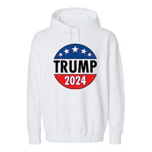 Trump 2024 Election Emblem Garment-Dyed Fleece Hoodie