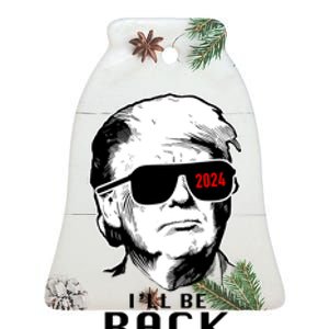 Trump 2024 I'll Be Back Ceramic Bell Ornament