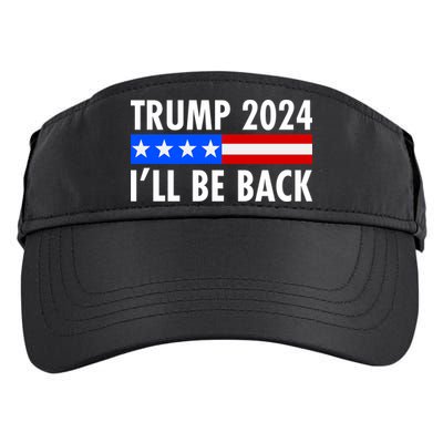 Trump 2024 I'll Be Back US Flag logo Adult Drive Performance Visor