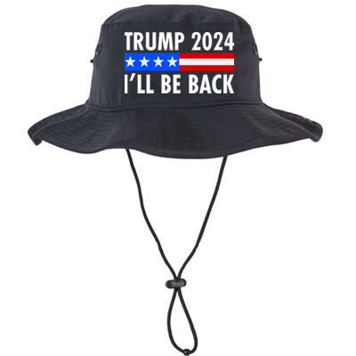 Trump 2024 I'll Be Back US Flag logo Bucket Hat