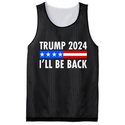 Trump 2024 I'll Be Back US Flag logo Mesh Reversible Basketball Jersey Tank