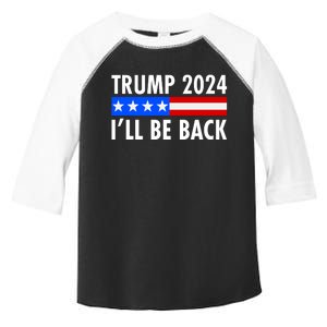 Trump 2024 I'll Be Back US Flag logo Toddler Fine Jersey T-Shirt