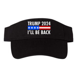 Trump 2024 I'll Be Back US Flag logo Valucap Bio-Washed Visor