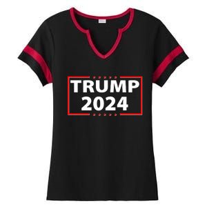 Trump 2024 Logo Ladies Halftime Notch Neck Tee