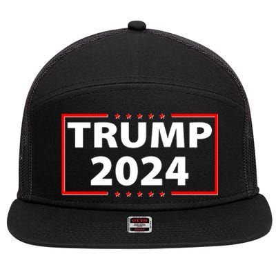 Trump 2024 Logo 7 Panel Mesh Trucker Snapback Hat