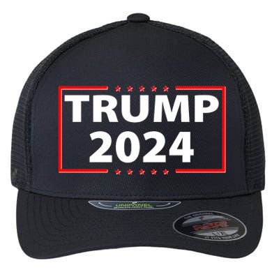 Trump 2024 Logo Flexfit Unipanel Trucker Cap