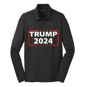 Trump 2024 Logo Silk Touch Performance Long Sleeve Polo