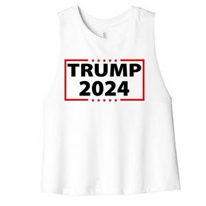 Trump 2024 Logo Women's Racerback Cropped Tank