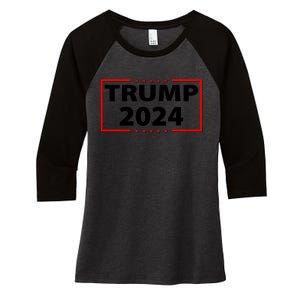 Trump 2024 Logo Women's Tri-Blend 3/4-Sleeve Raglan Shirt