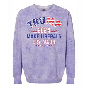 Trump 2024 Make Liberals Cry Again Colorblast Crewneck Sweatshirt