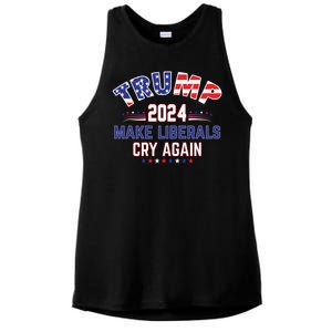 Trump 2024 Make Liberals Cry Again Ladies PosiCharge Tri-Blend Wicking Tank