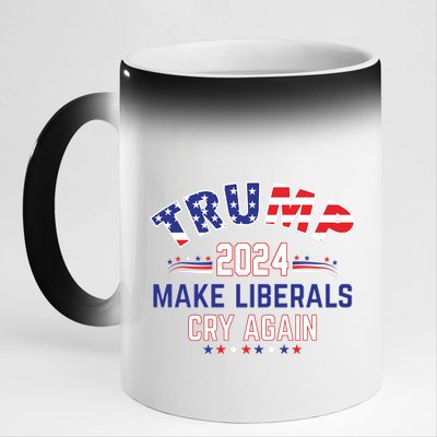 Trump 2024 Make Liberals Cry Again 11oz Black Color Changing Mug