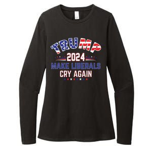 Trump 2024 Make Liberals Cry Again Womens CVC Long Sleeve Shirt